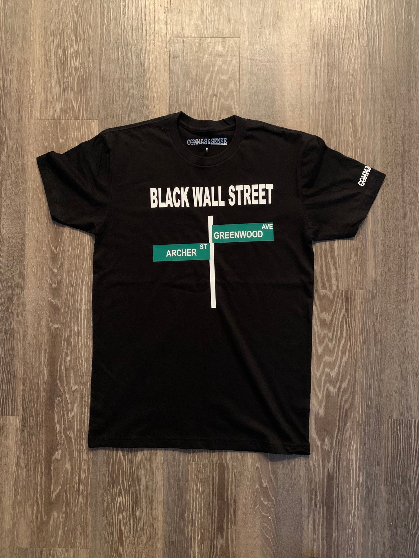 BLACK WALL STREET (WITH DESCRIPTION ON BACK) T-SHIRT