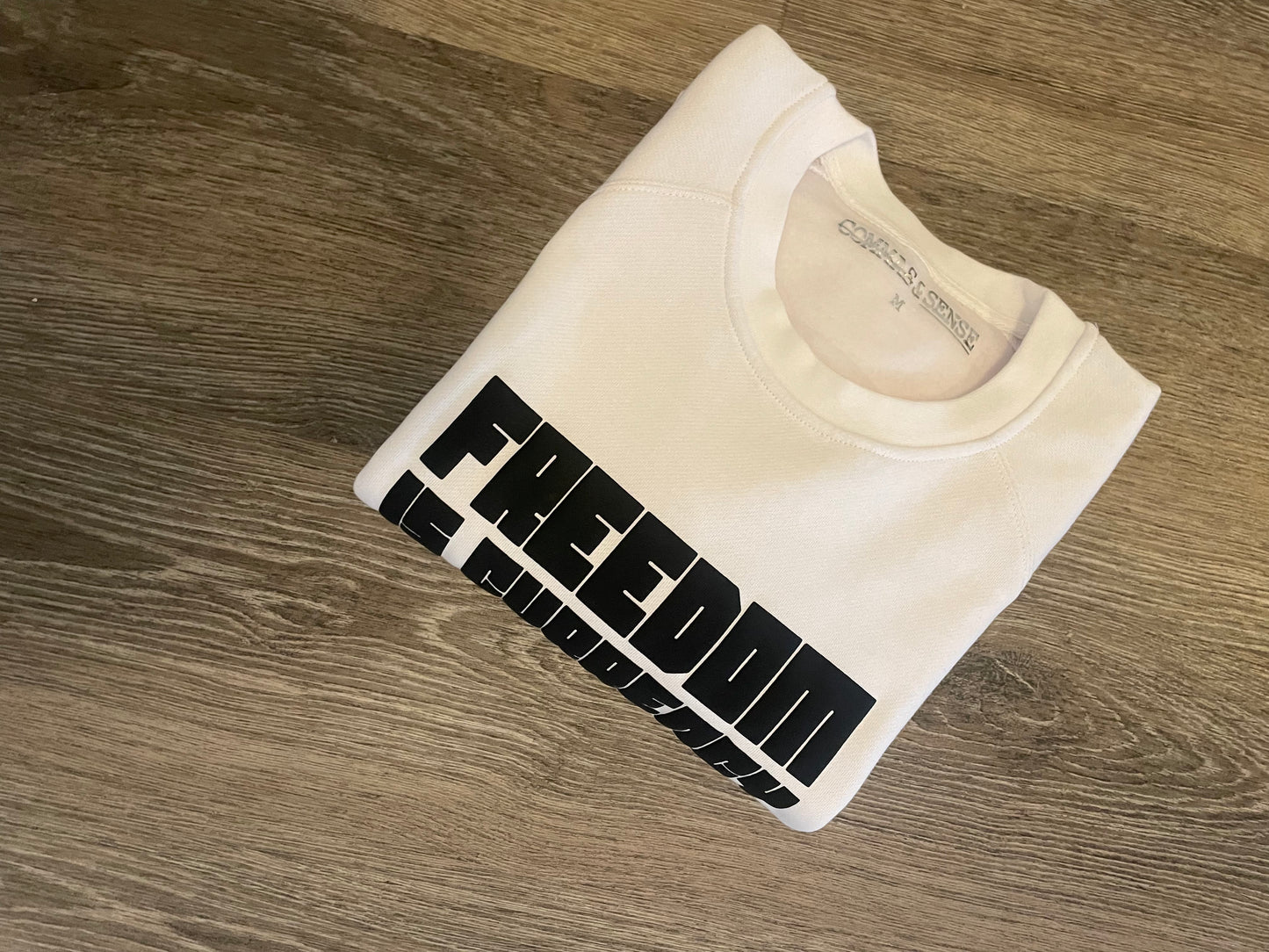 COMMAS & SENSE CURRENCY COLLECTION - 'FREEDOM IS CURRENCY' CREWNECK