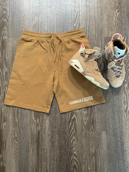 COMMAS & SENSE LOGO SWEAT SHORTS