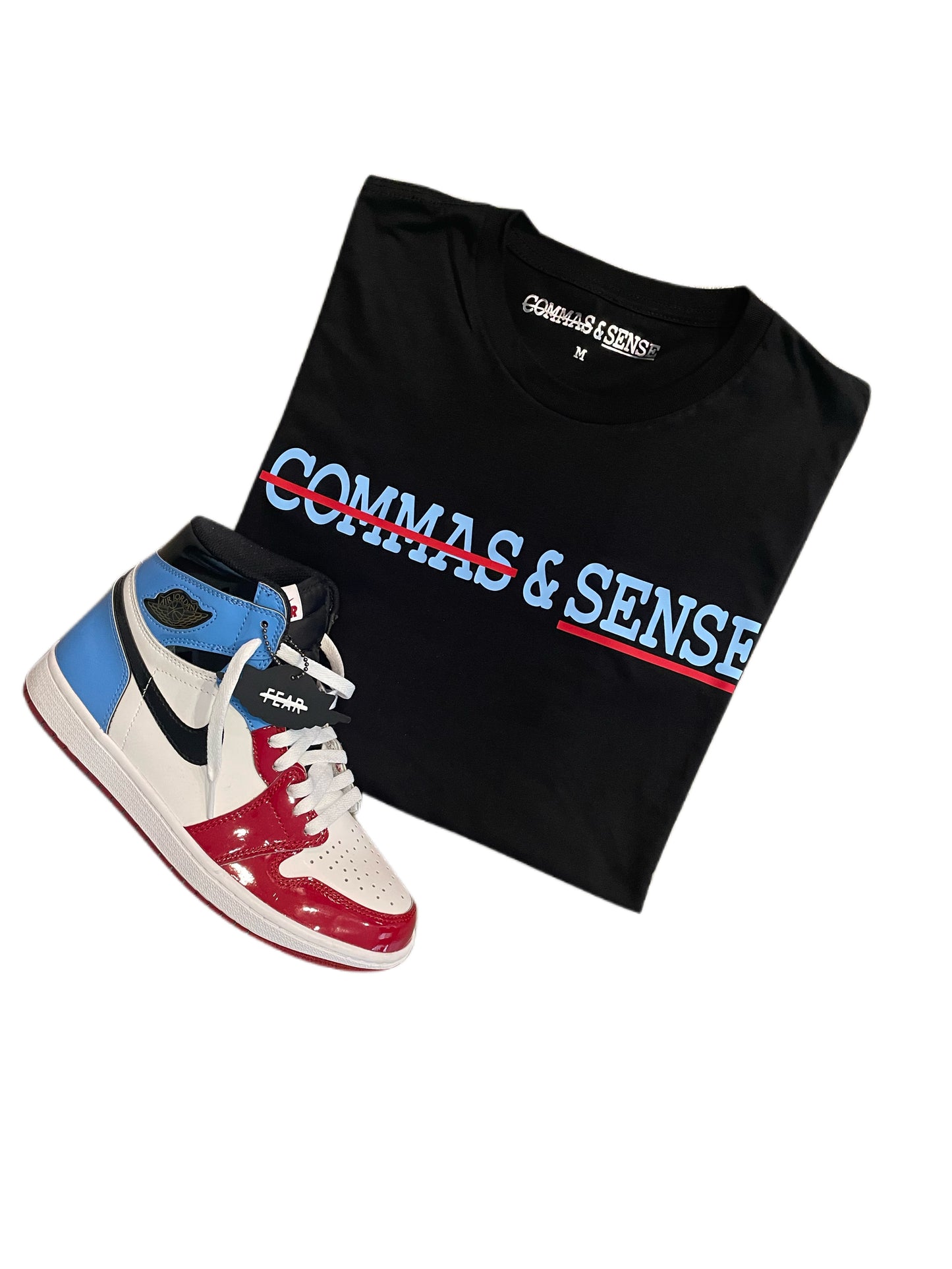 COMMAS & SENSE CUSTOM LOGO