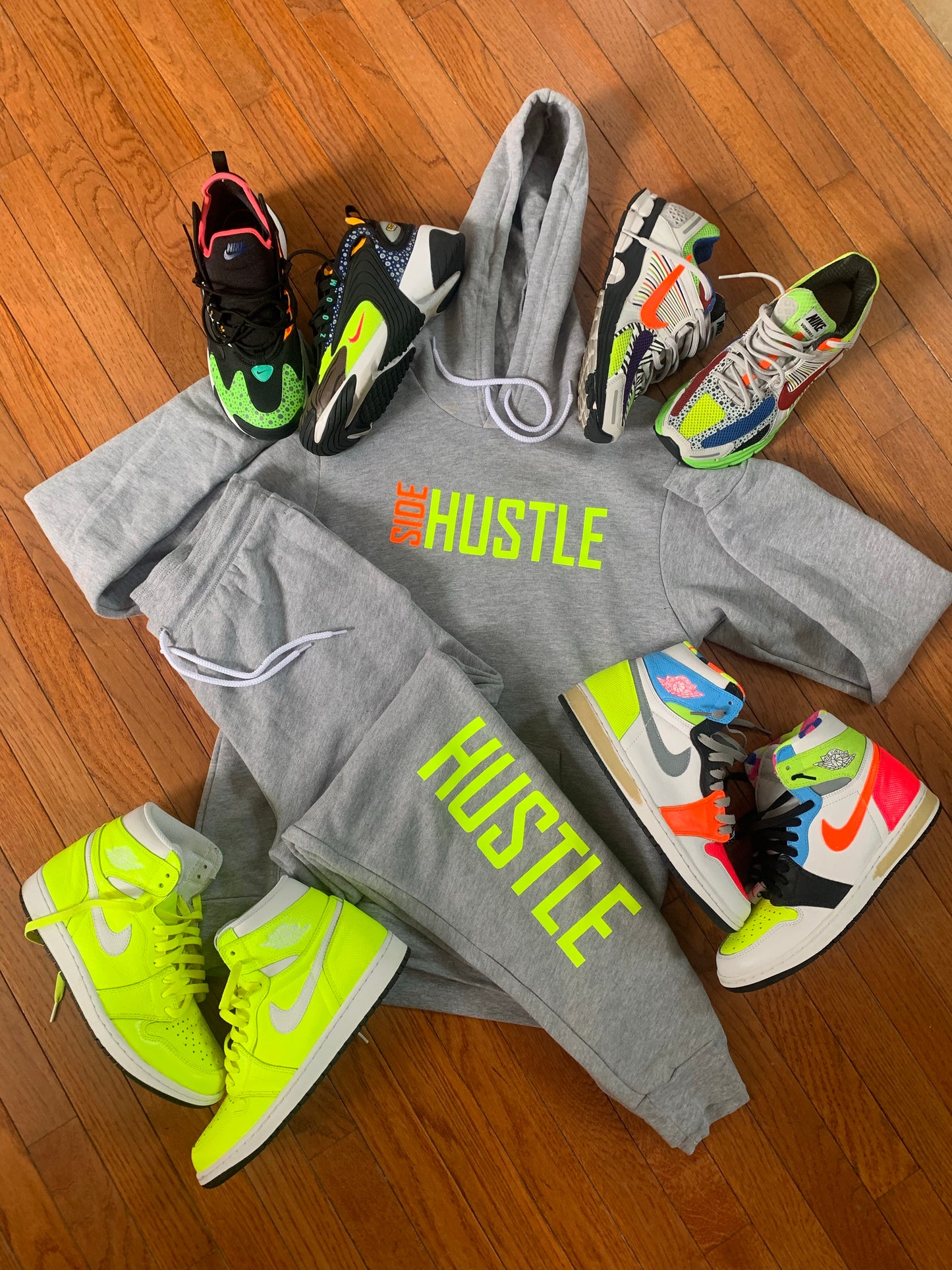 SIDE HUSTLE SWEATSUIT (Highlighter Custom)