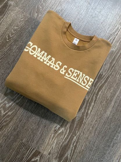 COMMAS & SENSE LOGO CREWNECK