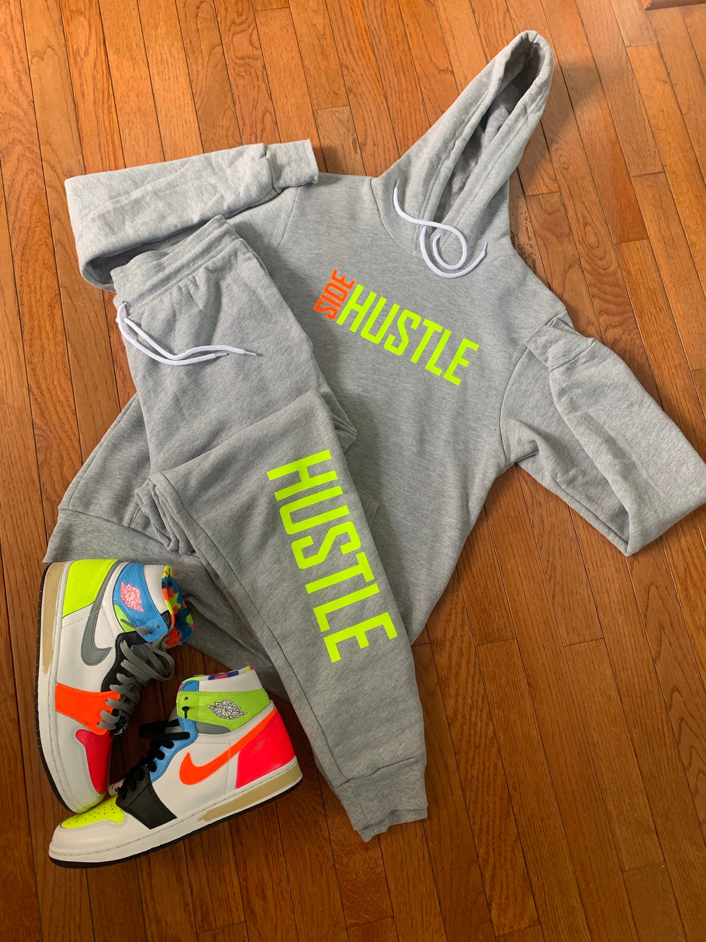 SIDE HUSTLE SWEATSUIT (Highlighter Custom)